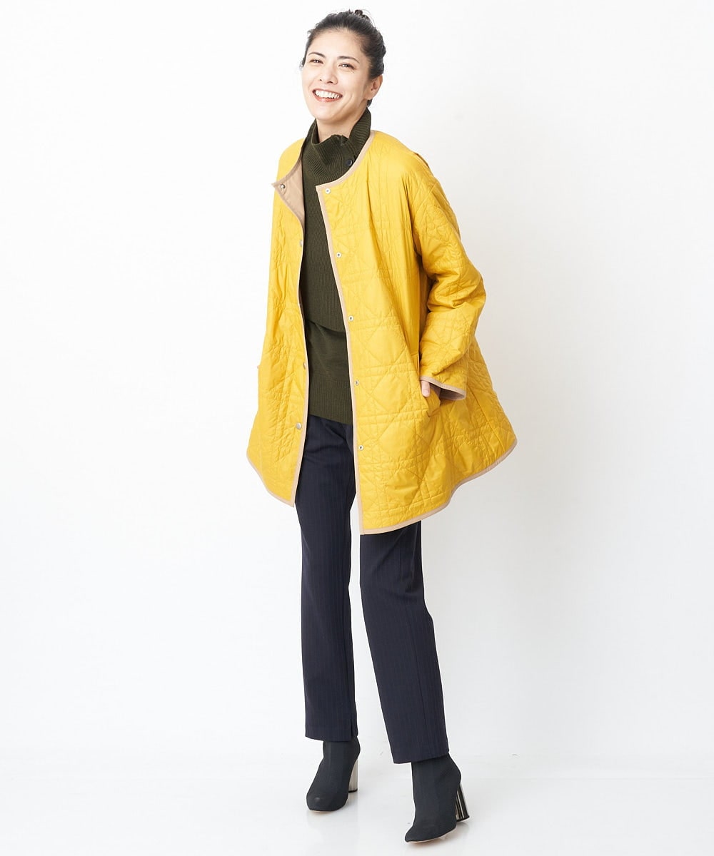PHUAS60390 GEORGES RECH(小さいサイズ)(メゾン ドゥ サンク) 【リバーシブル】中綿ステッチレスコート ネイビー×ブルー