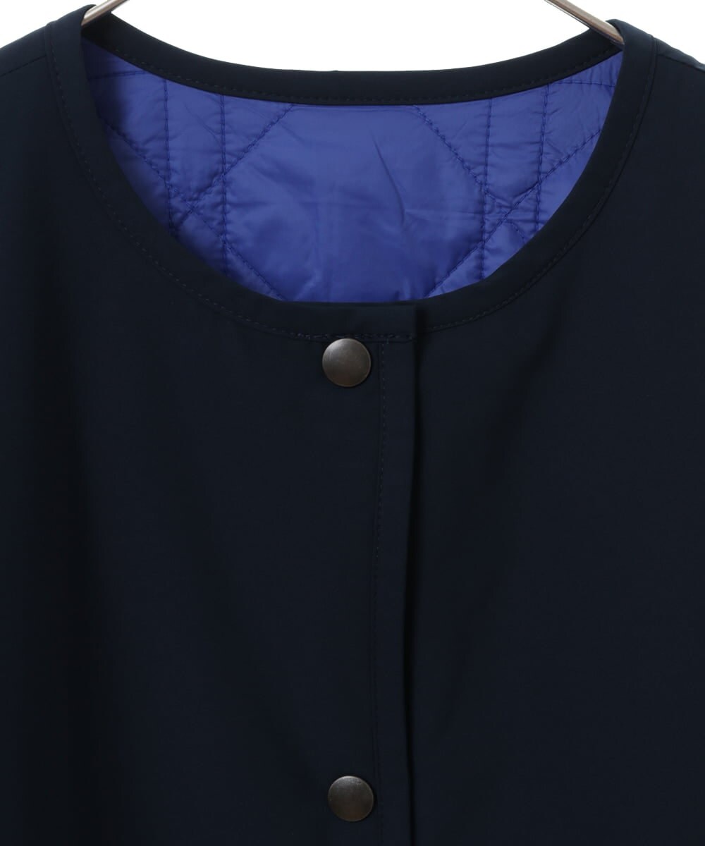 PHUAS60390 GEORGES RECH(小さいサイズ)(メゾン ドゥ サンク) 【リバーシブル】中綿ステッチレスコート ネイビー×ブルー