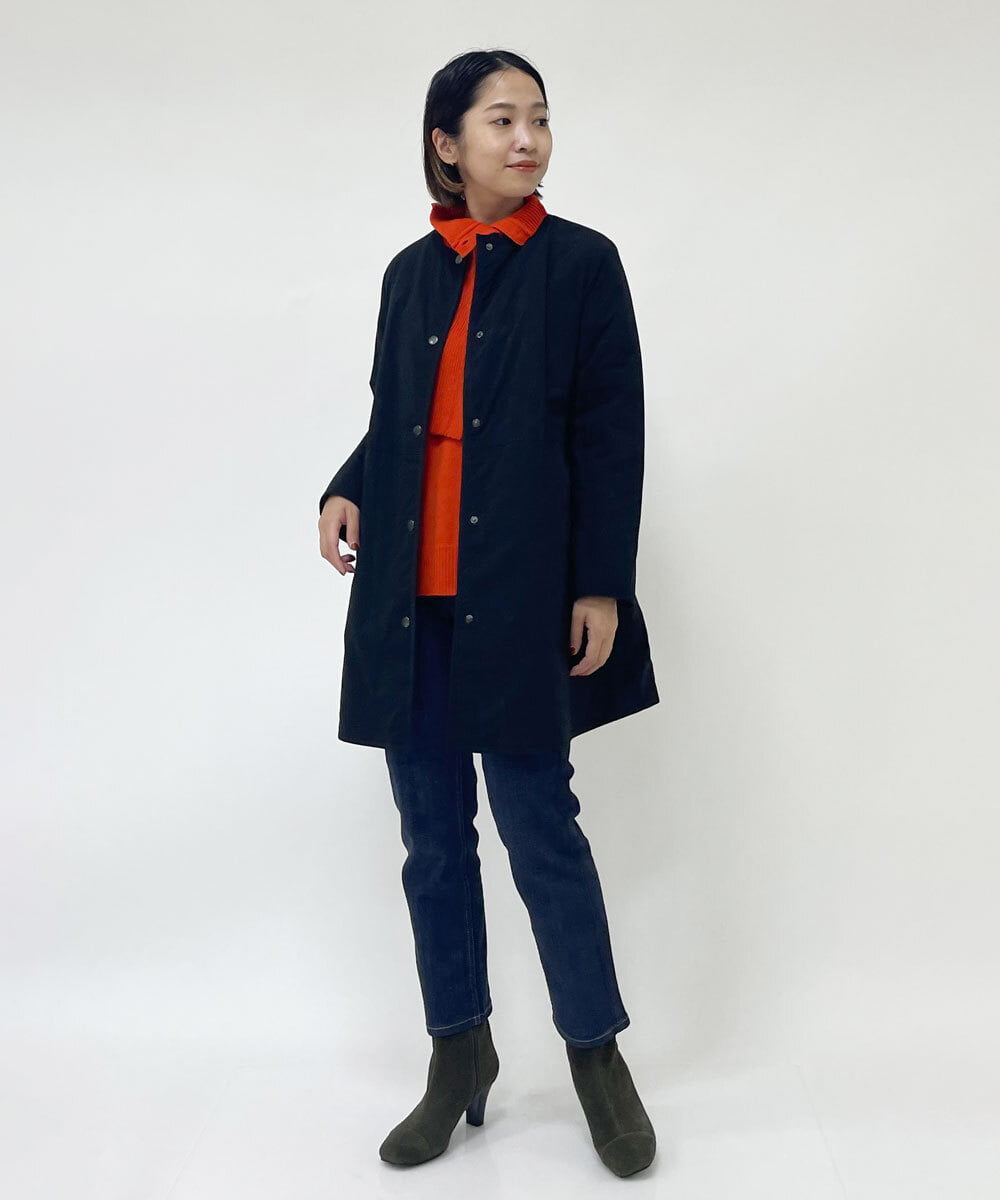 PHUAS60390 GEORGES RECH(小さいサイズ)(メゾン ドゥ サンク) 【リバーシブル】中綿ステッチレスコート ネイビー×ブルー