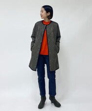 PHUAS60390 GEORGES RECH(小さいサイズ)(メゾン ドゥ サンク) 【リバーシブル】中綿ステッチレスコート ネイビー×ブルー