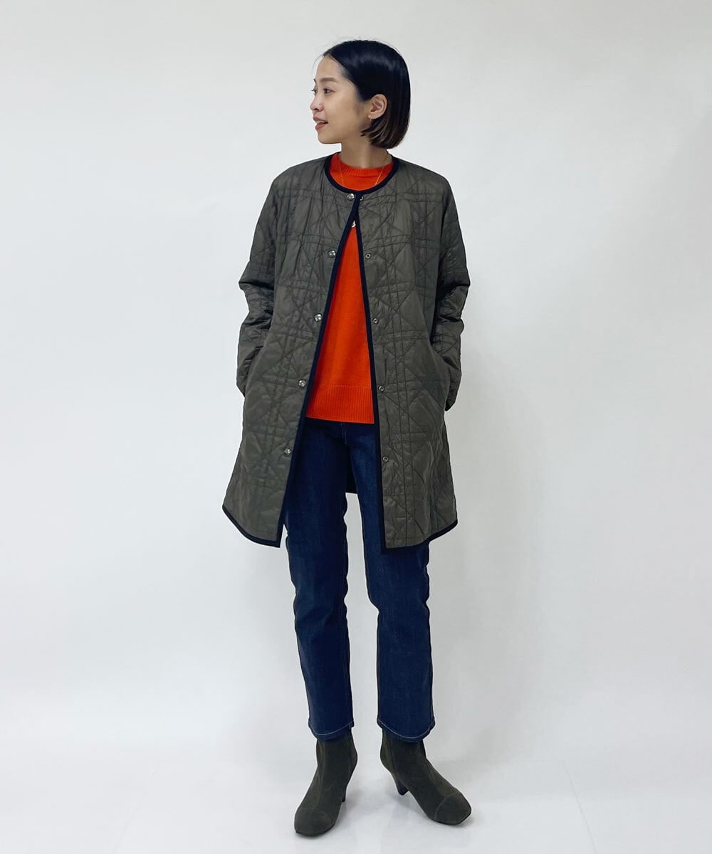 PHUAS60390 GEORGES RECH(小さいサイズ)(メゾン ドゥ サンク) 【リバーシブル】中綿ステッチレスコート ネイビー×ブルー