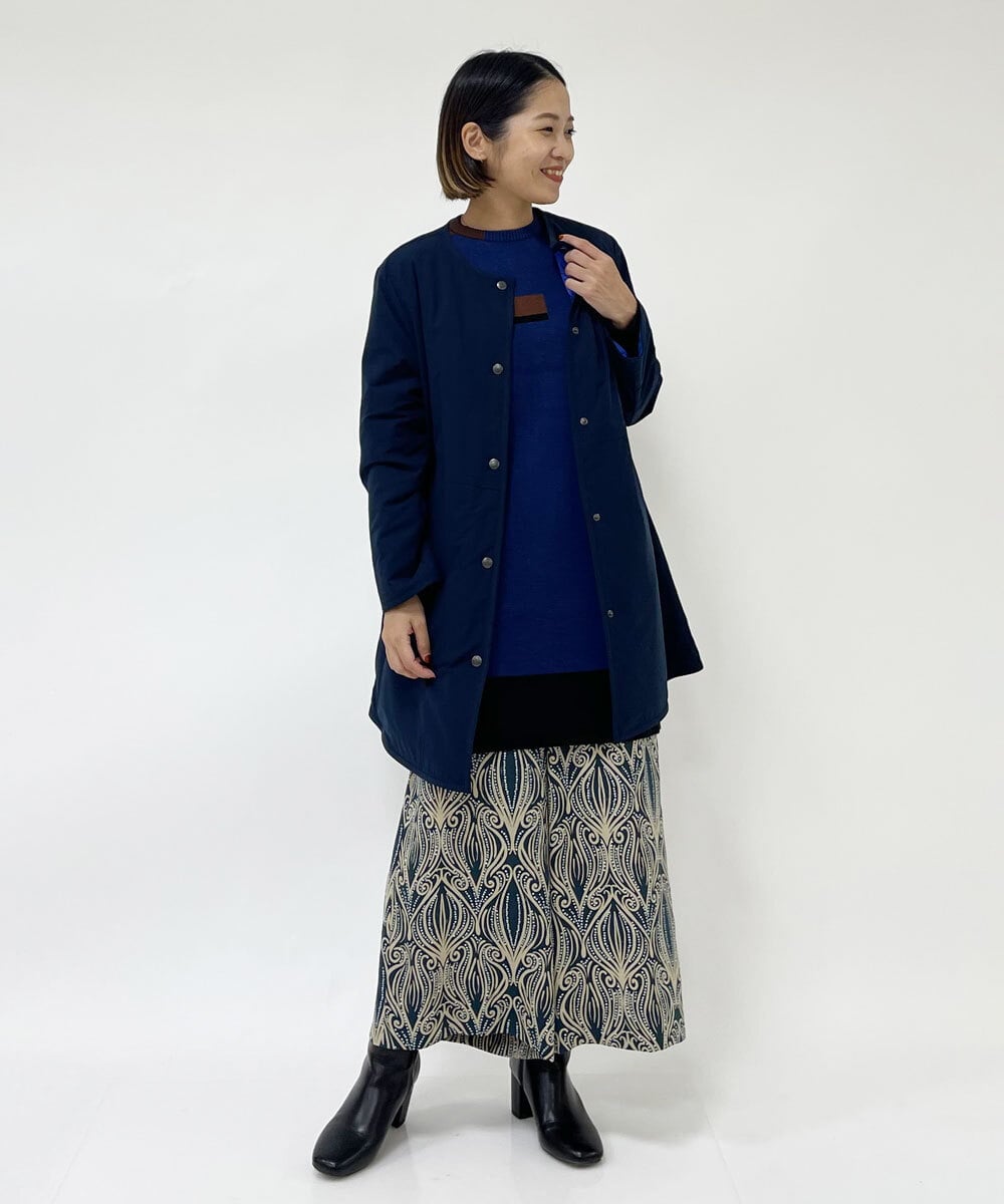 PHUAS60390 GEORGES RECH(小さいサイズ)(メゾン ドゥ サンク) 【リバーシブル】中綿ステッチレスコート ネイビー×ブルー