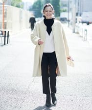 PHUAT40630 GEORGES RECH(小さいサイズ)(メゾン ドゥ サンク) ウールロングコート ライトイエロー