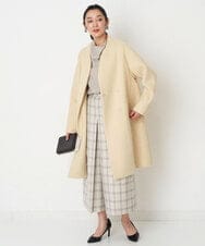 PHUAT40630 GEORGES RECH(小さいサイズ)(メゾン ドゥ サンク) ウールロングコート ライトイエロー