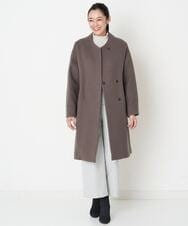 PHUAT40630 GEORGES RECH(小さいサイズ)(メゾン ドゥ サンク) ウールロングコート ライトイエロー