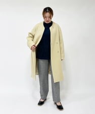 PHUAT40630 GEORGES RECH(小さいサイズ)(メゾン ドゥ サンク) ウールロングコート ライトイエロー