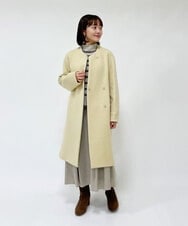 PHUAT40630 GEORGES RECH(小さいサイズ)(メゾン ドゥ サンク) ウールロングコート ライトイエロー