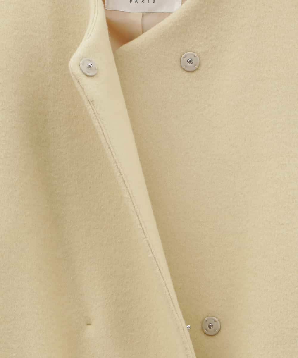 PHUAT40630 GEORGES RECH(小さいサイズ)(メゾン ドゥ サンク) ウールロングコート ライトイエロー
