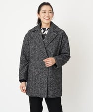 PHUAW06630 GEORGES RECH(小さいサイズ)(メゾン ドゥ サンク) ツイードショートコート ブラック