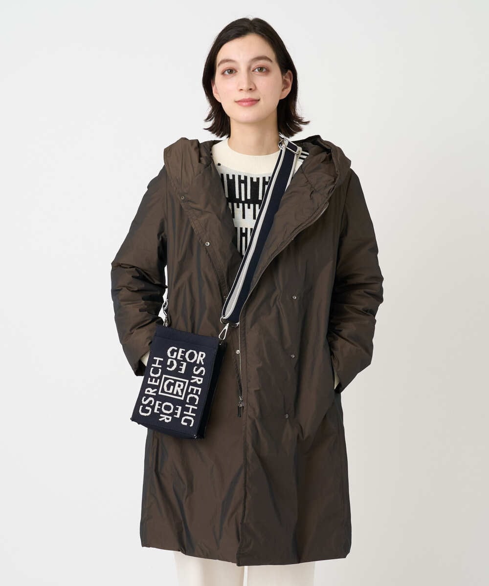 PHUCD55590 GEORGES RECH(小さいサイズ)(メゾン ドゥ サンク) ステッチレスシャンブレーロングダウンコート ブラウン