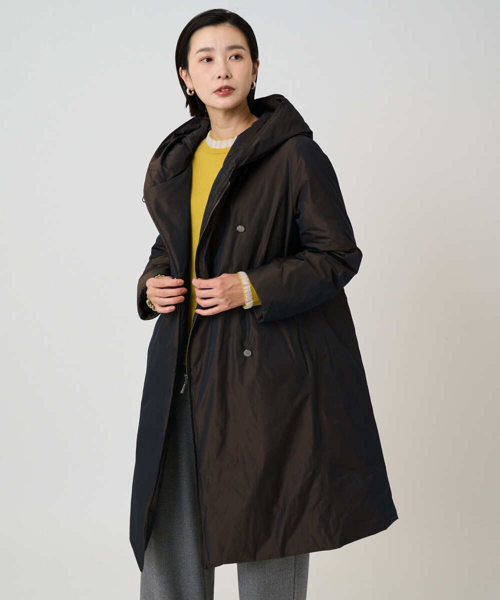 PHUCD55590 GEORGES RECH(小さいサイズ)(メゾン ドゥ サンク) ステッチレスシャンブレーロングダウンコート ブラウン