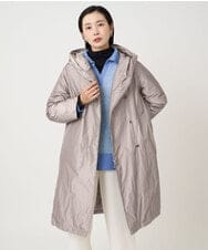 PHUCD55590 GEORGES RECH(小さいサイズ)(メゾン ドゥ サンク) ステッチレスシャンブレーロングダウンコート ライトグレー