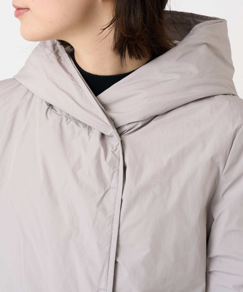 PHUCD55590 GEORGES RECH(小さいサイズ)(メゾン ドゥ サンク) ステッチレスシャンブレーロングダウンコート ライトグレー