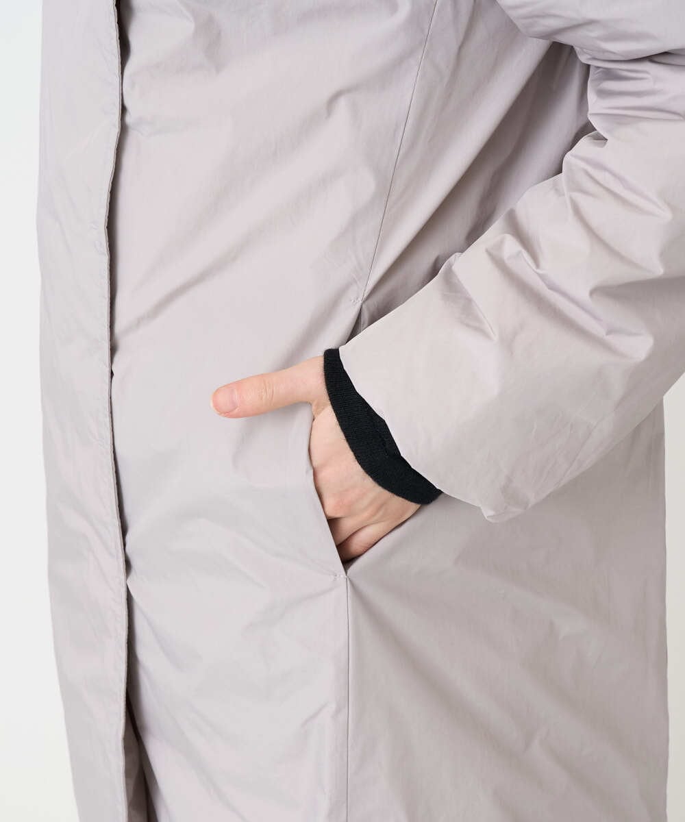 PHUCD55590 GEORGES RECH(小さいサイズ)(メゾン ドゥ サンク) ステッチレスシャンブレーロングダウンコート ライトグレー