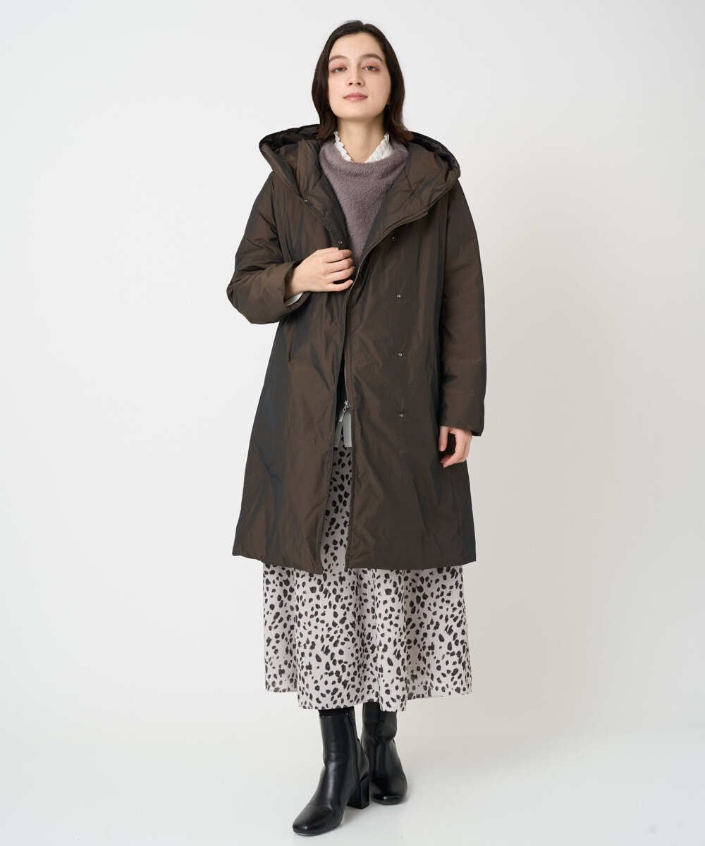 PHUCD55590 GEORGES RECH(小さいサイズ)(メゾン ドゥ サンク) ステッチレスシャンブレーロングダウンコート ライトグレー