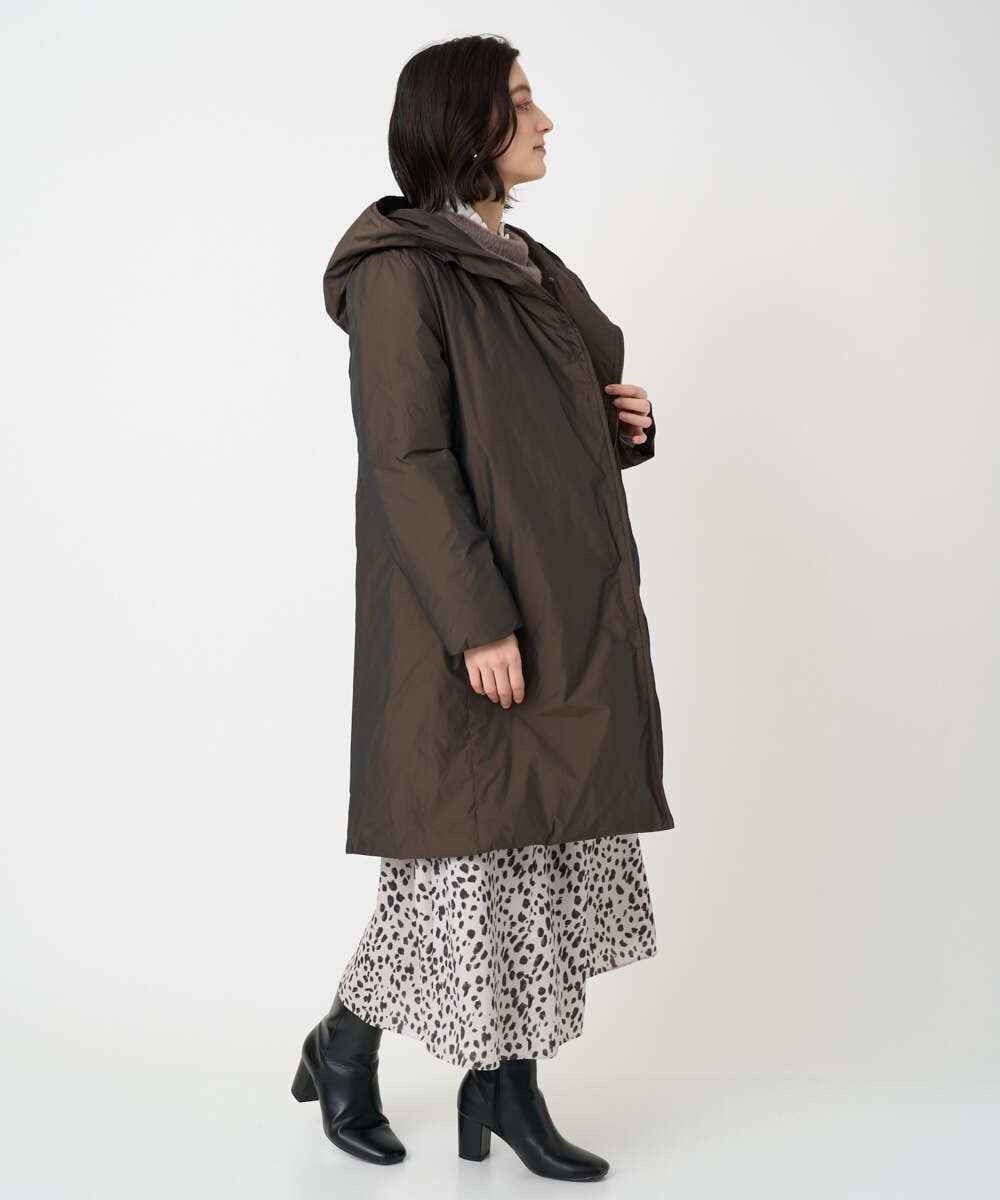 PHUCD55590 GEORGES RECH(小さいサイズ)(メゾン ドゥ サンク) ステッチレスシャンブレーロングダウンコート ライトグレー