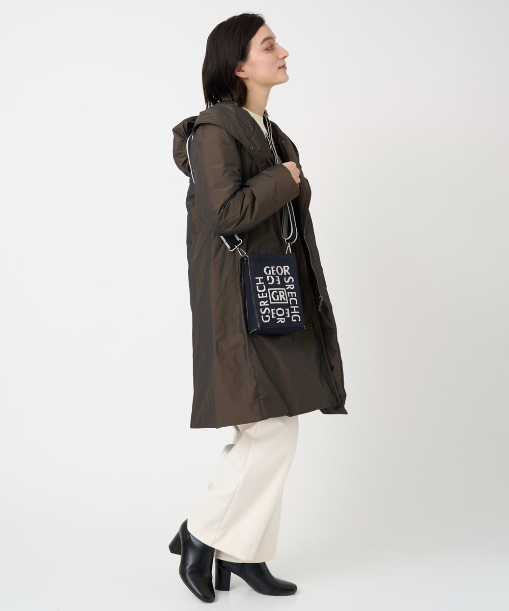 PHUCD55590 GEORGES RECH(小さいサイズ)(メゾン ドゥ サンク) ステッチレスシャンブレーロングダウンコート ライトグレー