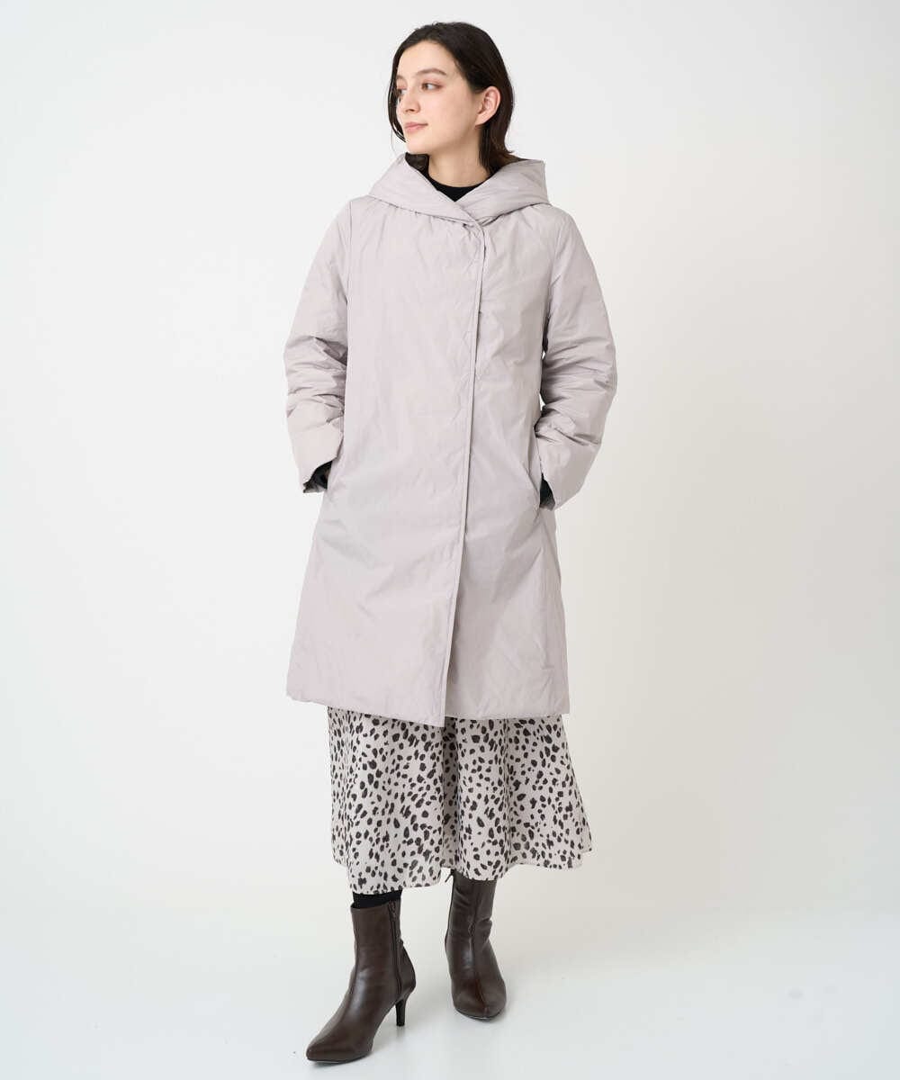 PHUCD55590 GEORGES RECH(小さいサイズ)(メゾン ドゥ サンク) ステッチレスシャンブレーロングダウンコート ライトグレー