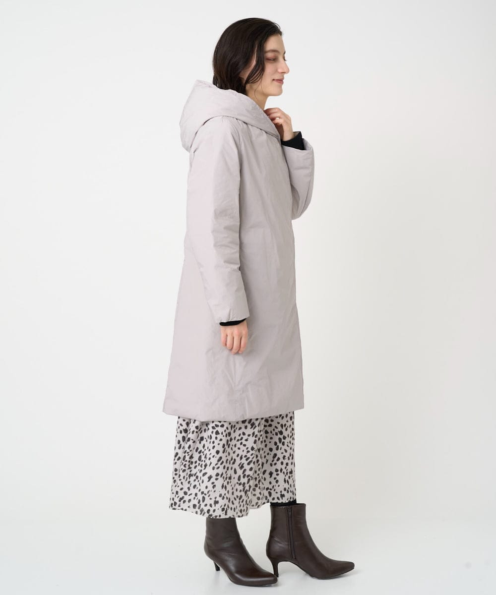 PHUCD55590 GEORGES RECH(小さいサイズ)(メゾン ドゥ サンク) ステッチレスシャンブレーロングダウンコート ライトグレー