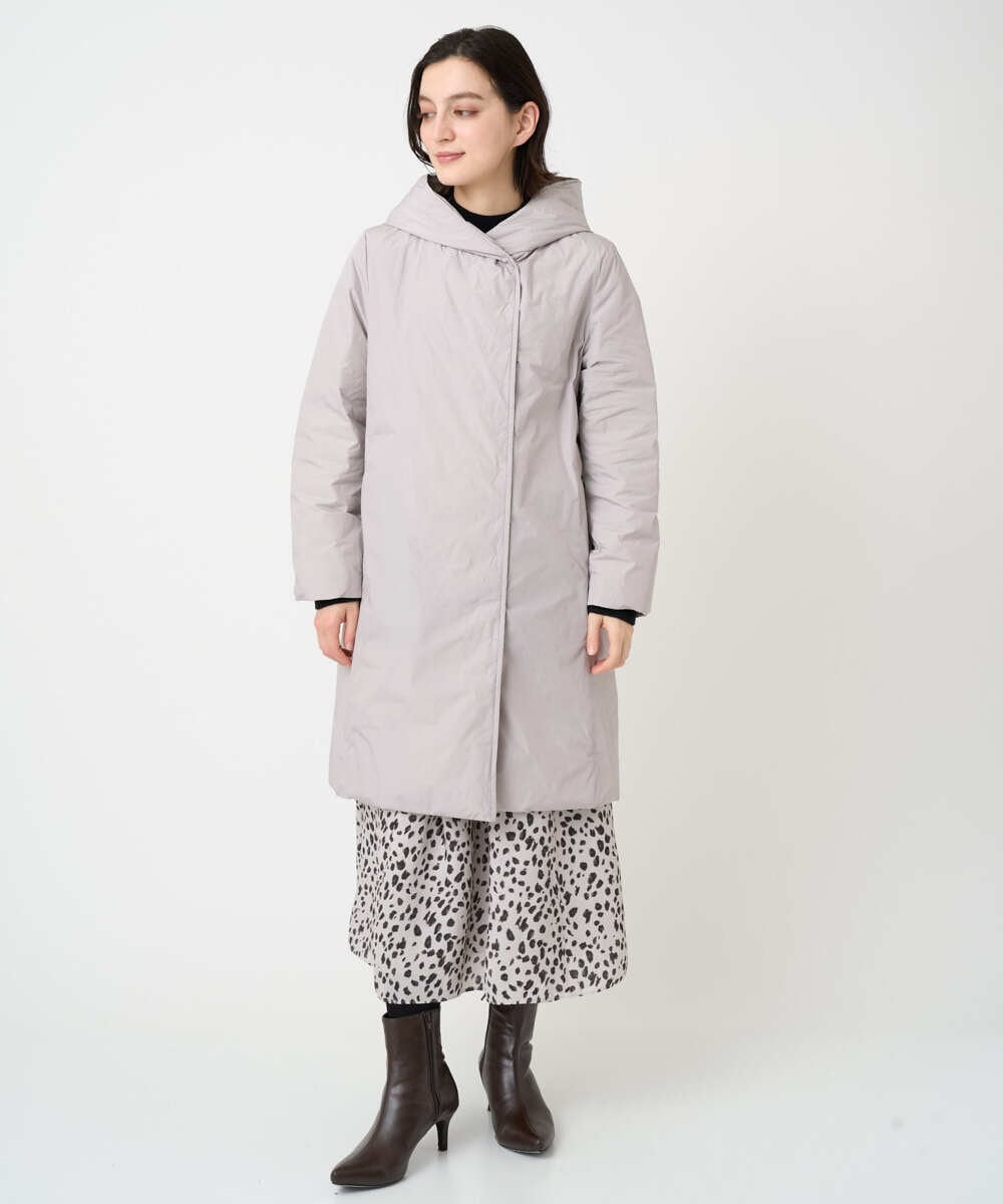 PHUCD55590 GEORGES RECH(小さいサイズ)(メゾン ドゥ サンク) ステッチレスシャンブレーロングダウンコート ライトグレー