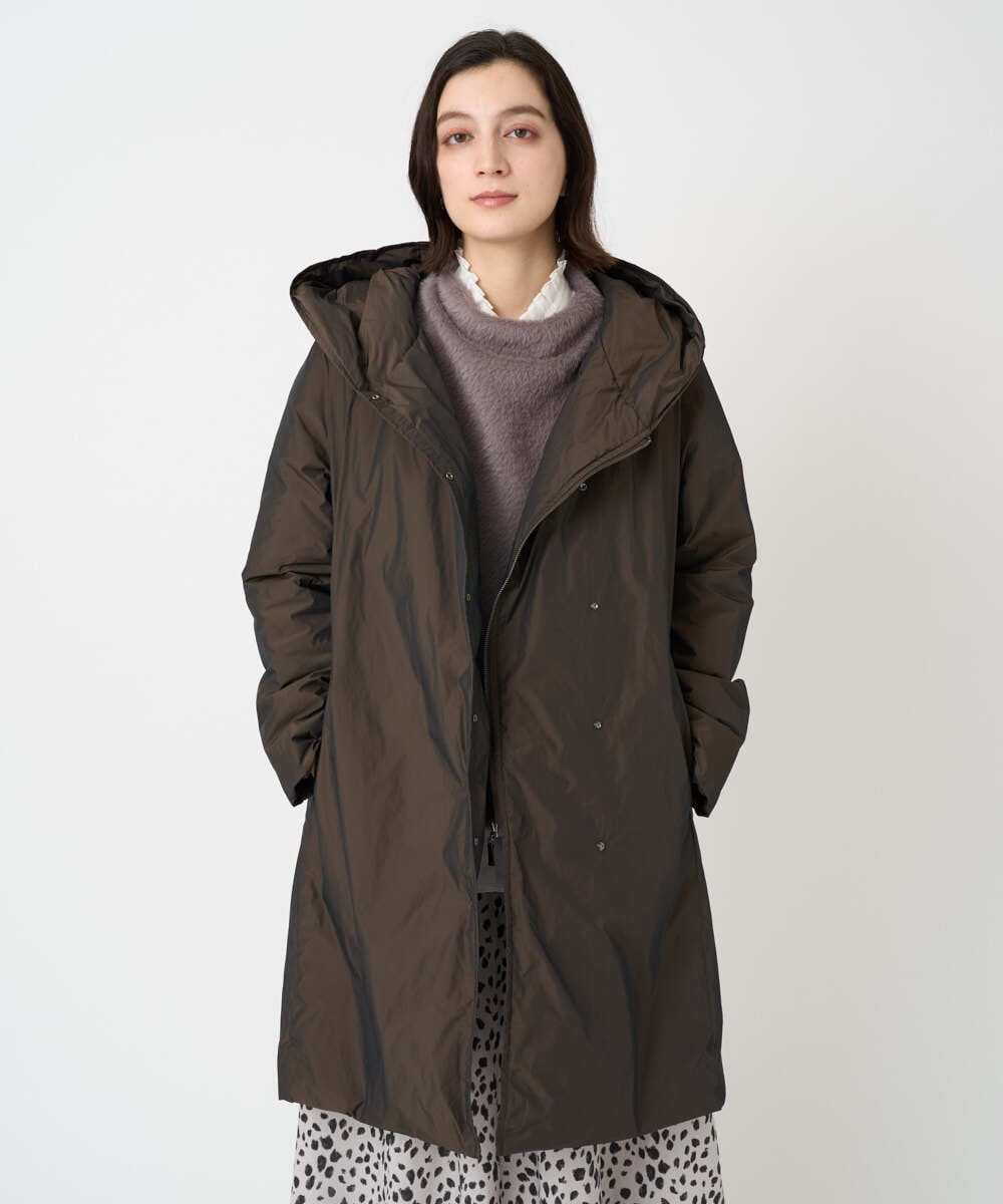 PHUCD55590 GEORGES RECH(小さいサイズ)(メゾン ドゥ サンク) ステッチレスシャンブレーロングダウンコート ライトグレー