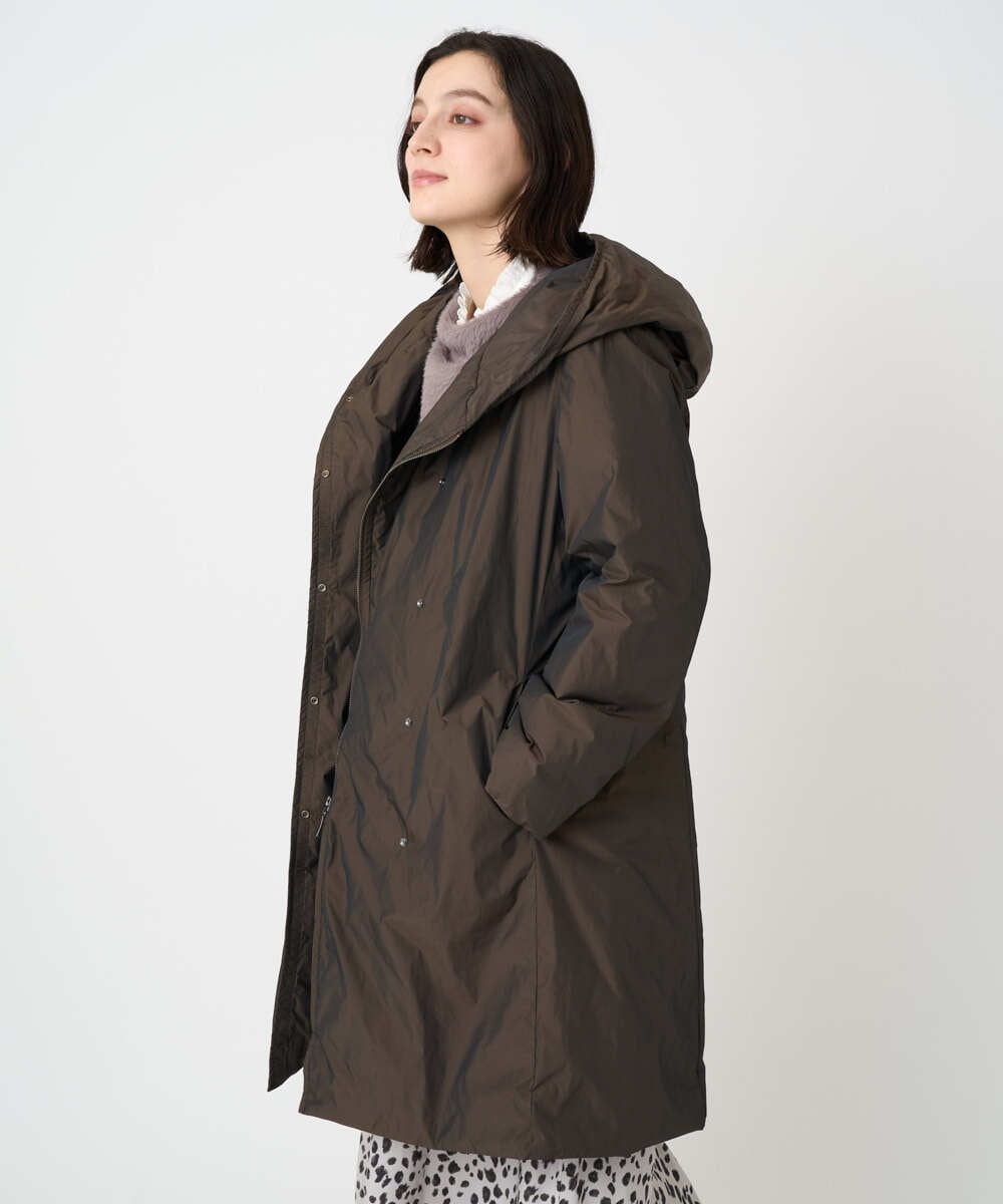 PHUCD55590 GEORGES RECH(小さいサイズ)(メゾン ドゥ サンク) ステッチレスシャンブレーロングダウンコート ライトグレー