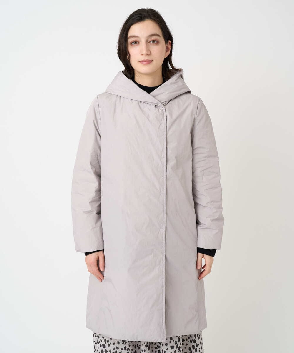 PHUCD55590 GEORGES RECH(小さいサイズ)(メゾン ドゥ サンク) ステッチレスシャンブレーロングダウンコート ライトグレー