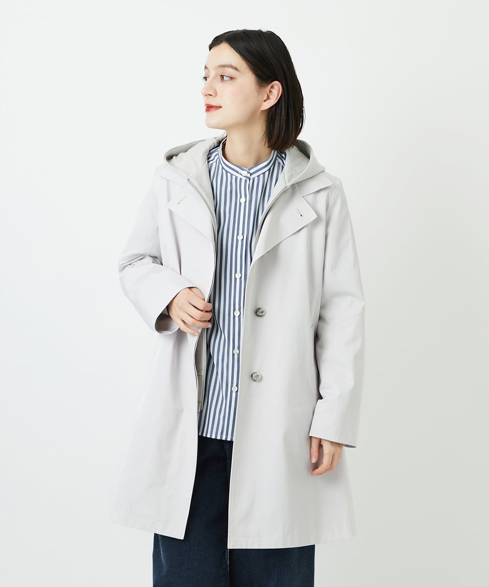 PHUEE07490 GEORGES RECH(小さいサイズ)(メゾン ドゥ サンク) テントライン2WAYカラーコート ライトグレー