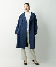 PHUES20430 GEORGES RECH(小さいサイズ)(メゾン ドゥ サンク) メモリータフタトレンチコート ネイビー