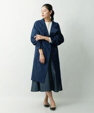 PHUES20430 GEORGES RECH(小さいサイズ)(メゾン ドゥ サンク) メモリータフタトレンチコート ネイビー