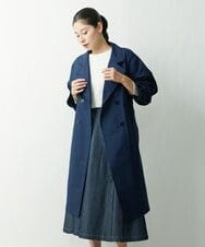 PHUES20430 GEORGES RECH(小さいサイズ)(メゾン ドゥ サンク) メモリータフタトレンチコート ネイビー