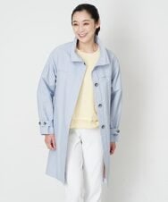 PHUET01630 GEORGES RECH(小さいサイズ)(メゾン ドゥ サンク) ナイロンリバートレンチコート サックスブルー