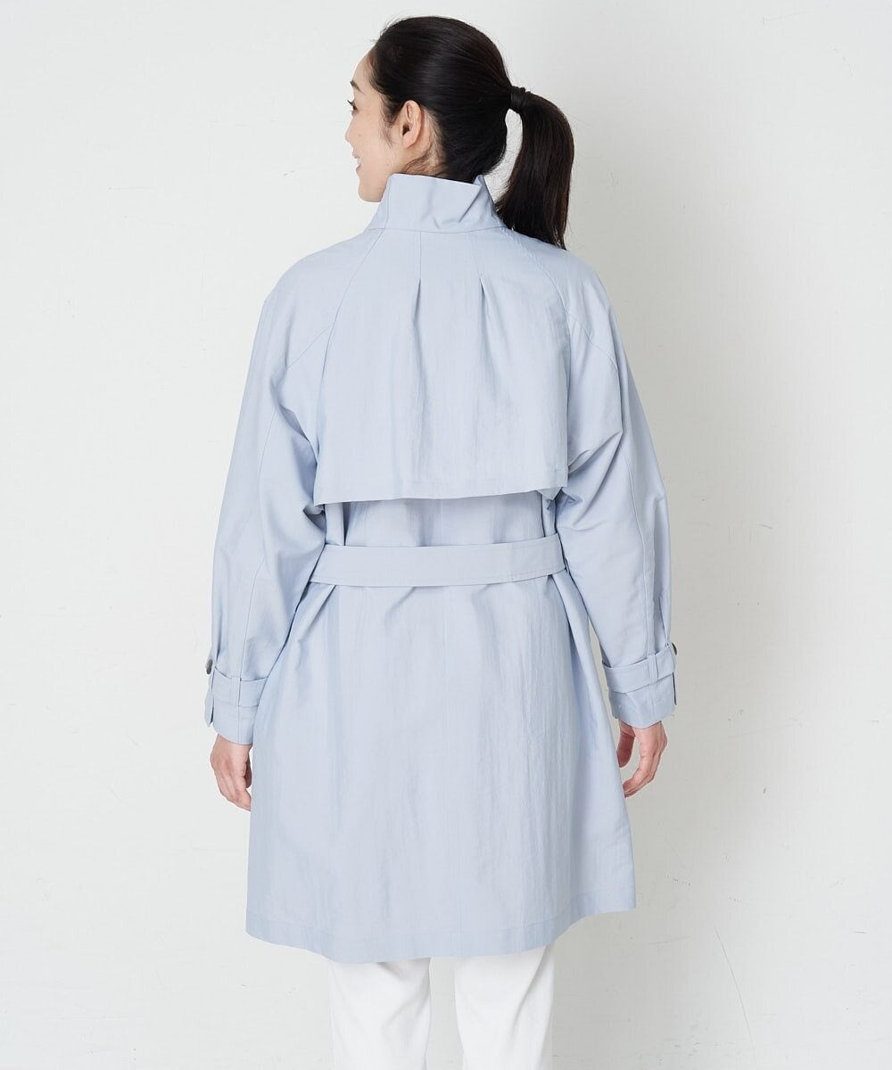 PHUET01630 GEORGES RECH(小さいサイズ)(メゾン ドゥ サンク) ナイロンリバートレンチコート サックスブルー