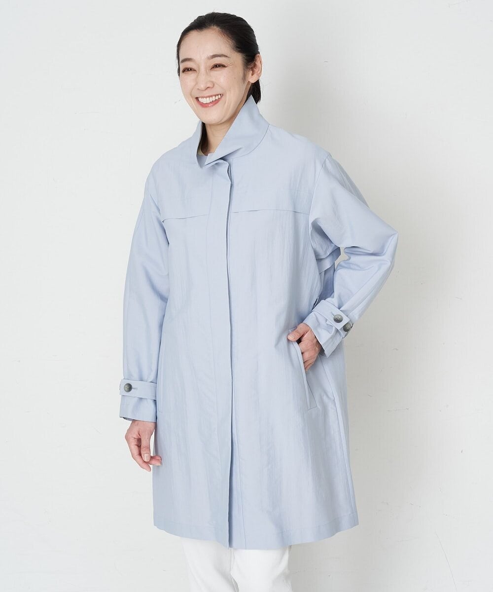 PHUET01630 GEORGES RECH(小さいサイズ)(メゾン ドゥ サンク) ナイロンリバートレンチコート サックスブルー