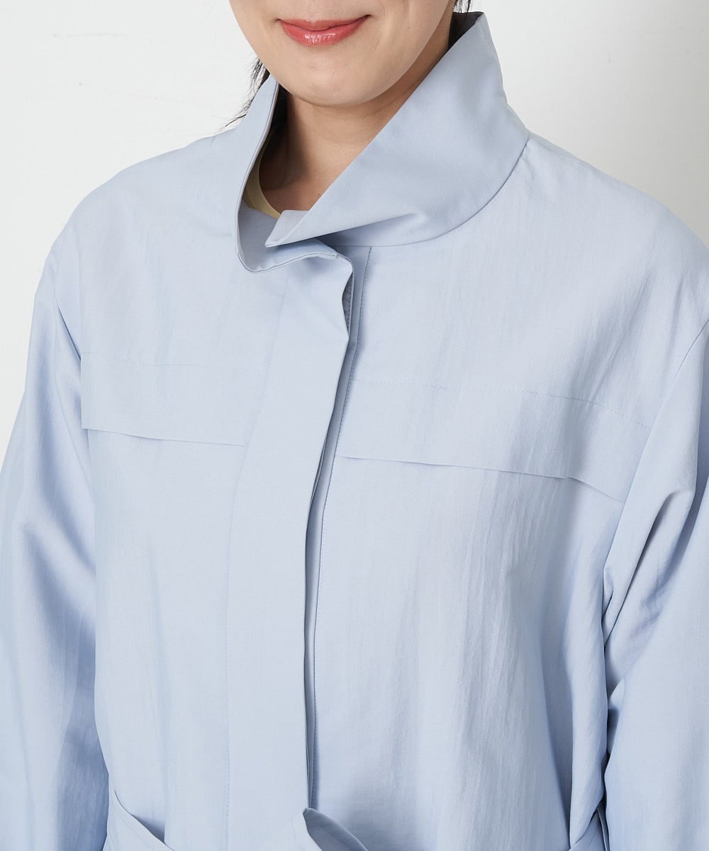 PHUET01630 GEORGES RECH(小さいサイズ)(メゾン ドゥ サンク) ナイロンリバートレンチコート サックスブルー