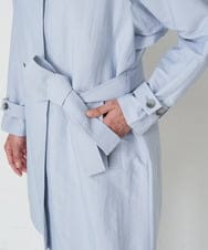 PHUET01630 GEORGES RECH(小さいサイズ)(メゾン ドゥ サンク) ナイロンリバートレンチコート サックスブルー