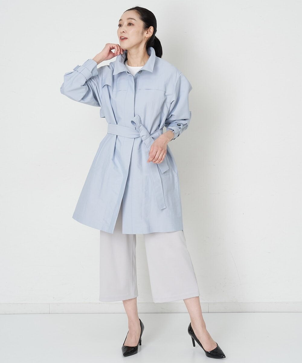 PHUET01630 GEORGES RECH(小さいサイズ)(メゾン ドゥ サンク) ナイロンリバートレンチコート サックスブルー