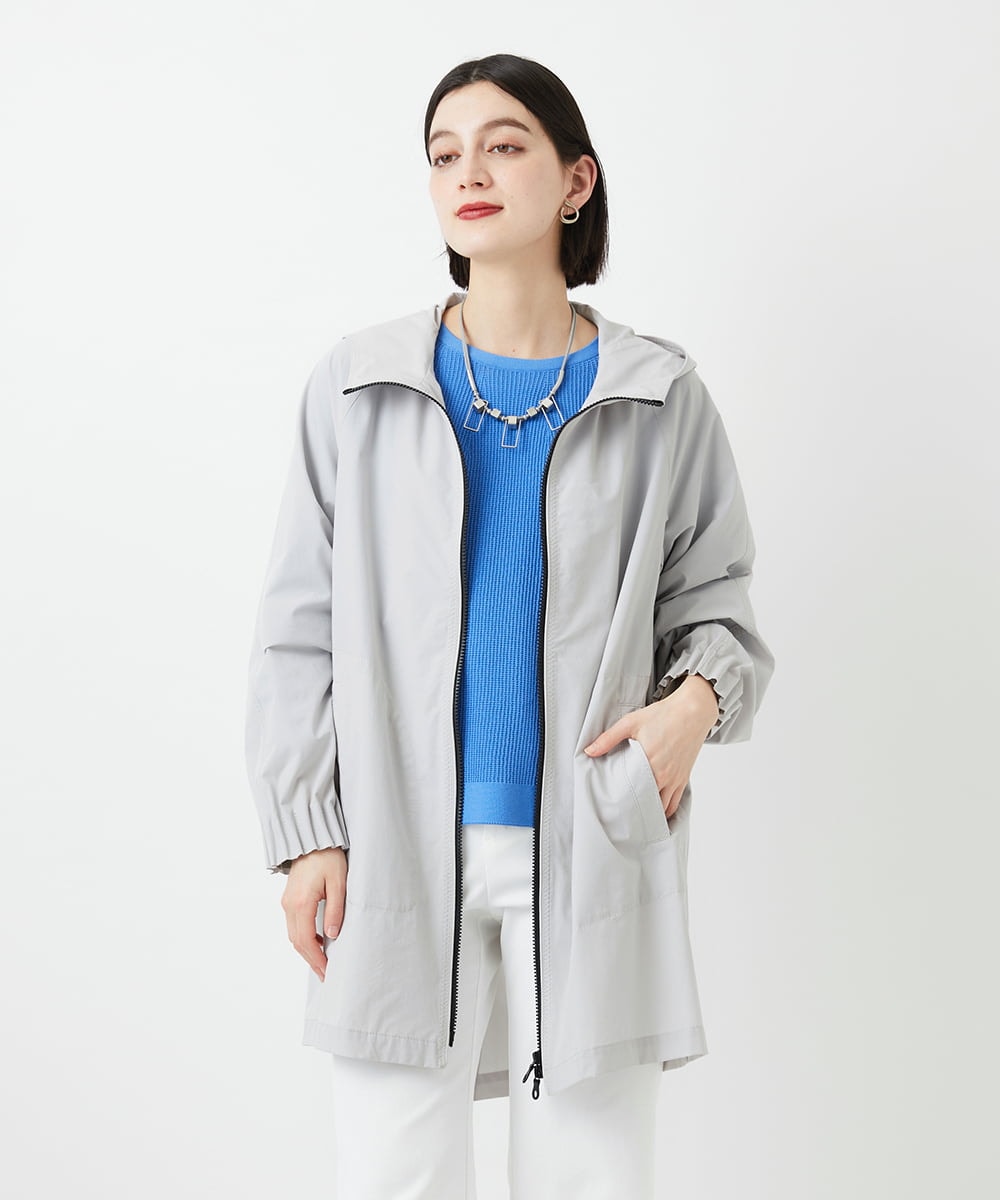 PHUGE40490 GEORGES RECH(小さいサイズ)(メゾン ドゥ サンク) 4WAYタフタフーデッドコート ライトグレー