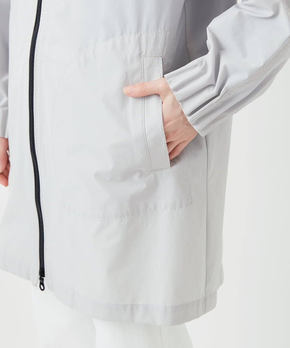 PHUGE40490 GEORGES RECH(小さいサイズ)(メゾン ドゥ サンク) 4WAYタフタフーデッドコート ライトグレー