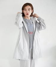 PHUGE40490 GEORGES RECH(小さいサイズ)(メゾン ドゥ サンク) 4WAYタフタフーデッドコート ライトグレー