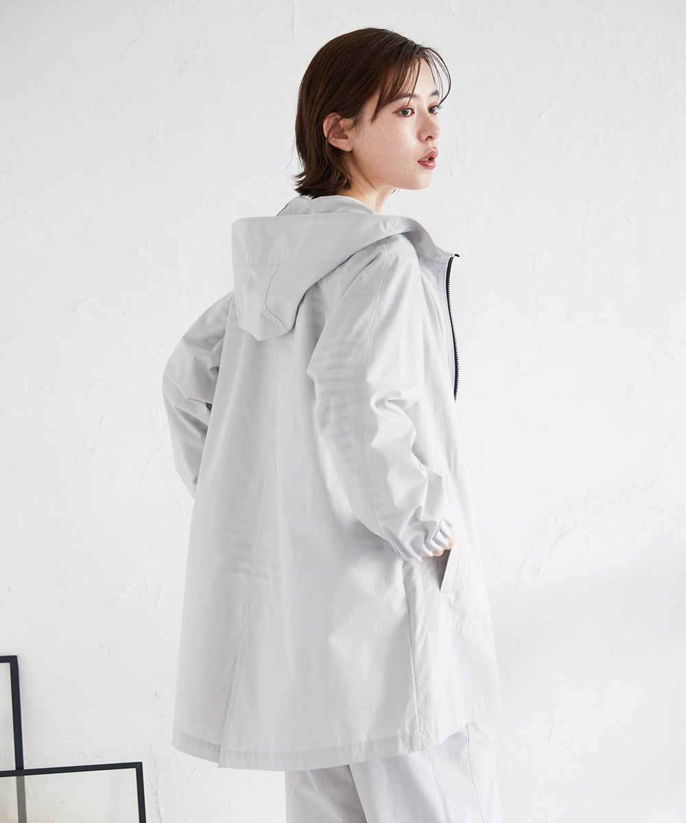 PHUGE40490 GEORGES RECH(小さいサイズ)(メゾン ドゥ サンク) 4WAYタフタフーデッドコート ライトグレー