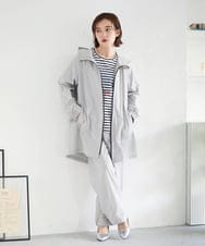 PHUGE40490 GEORGES RECH(小さいサイズ)(メゾン ドゥ サンク) 4WAYタフタフーデッドコート ライトグレー