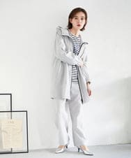 PHUGE40490 GEORGES RECH(小さいサイズ)(メゾン ドゥ サンク) 4WAYタフタフーデッドコート ライトグレー