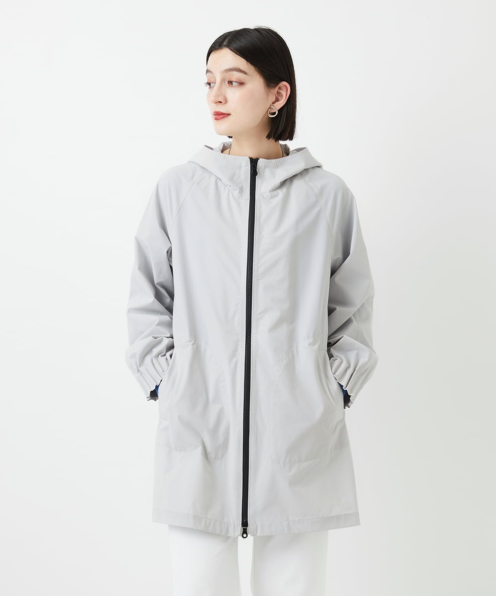 PHUGE40490 GEORGES RECH(小さいサイズ)(メゾン ドゥ サンク) 4WAYタフタフーデッドコート ライトグレー