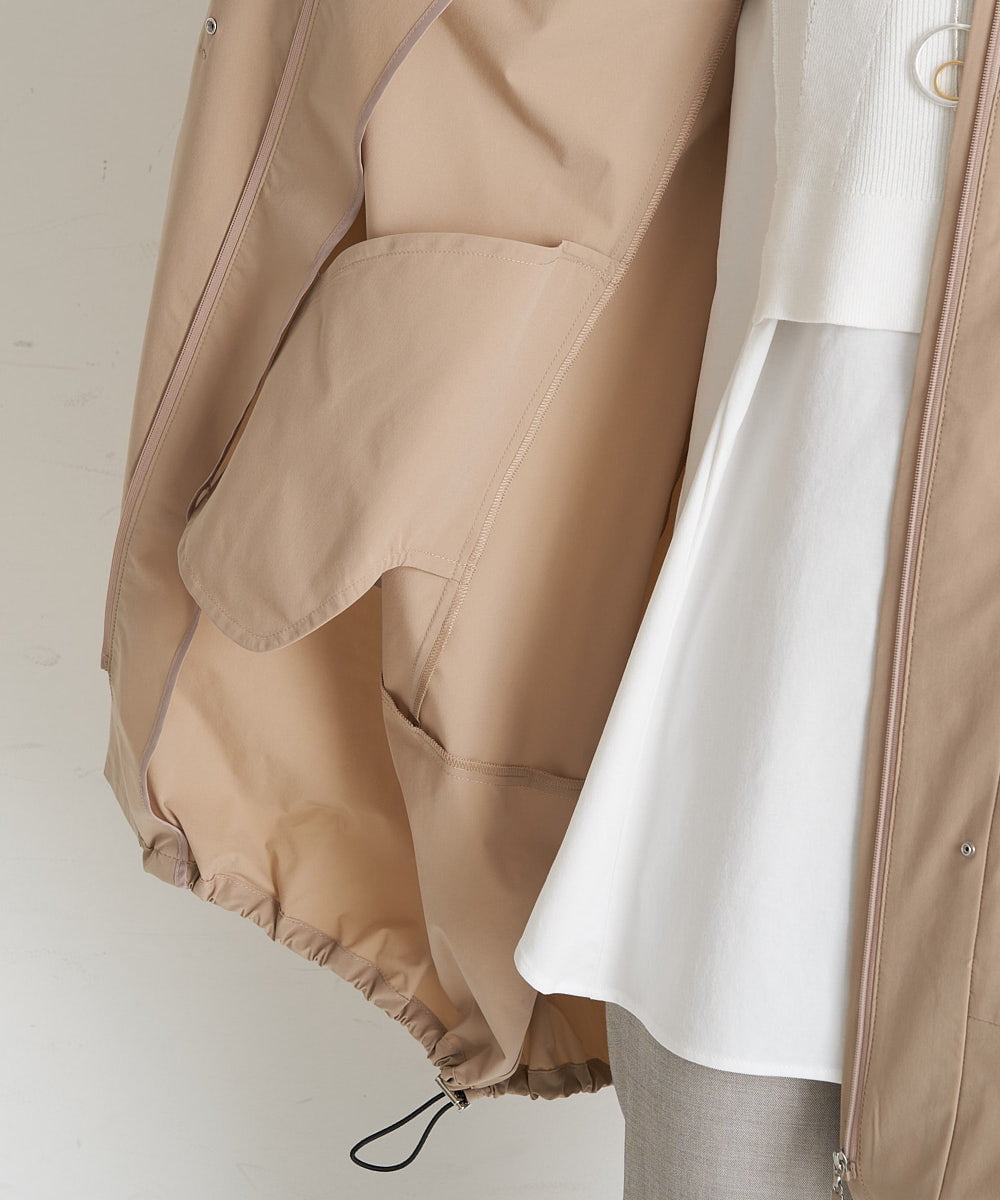 PHUGT40490 GEORGES RECH(小さいサイズ)(メゾン ドゥ サンク) [洗える]ストレッチマウンテンコート   ベージュ