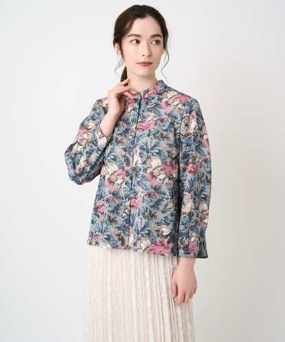 PJBAD16480 CHRISTIAN AUJARD Lサイズ 【大きいサイズ/セットアップ対応】ゴブランフラワープリントブラウス