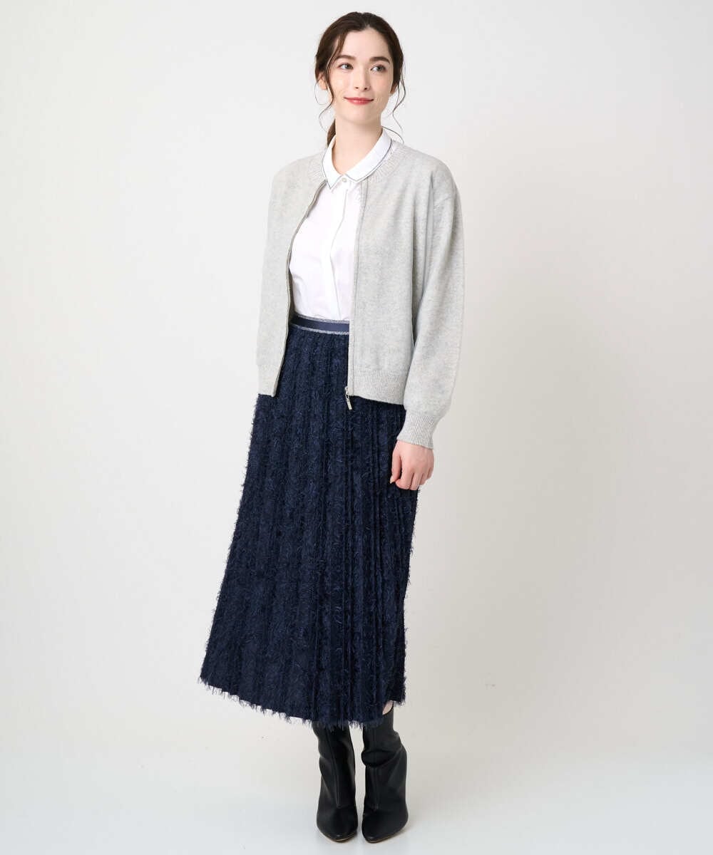 PJBAD17420 CHRISTIAN AUJARD Lサイズ(クリスチャン・オジャール Lサイズ) 【大きいサイズ】刺繍デザイン長袖ブラウス ホワイト