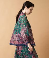 PJBAE02720 CHRISTIAN AUJARD Lサイズ(クリスチャン・オジャール Lサイズ) 【大きいサイズ】RATTIペイズリープリントブラウス ピンク×ネイビー系