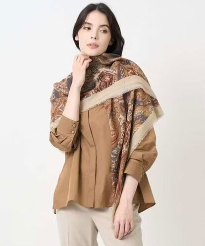 PJBAE03400 CHRISTIAN AUJARD Lサイズ 【大きいサイズ】長袖タフタブラウス