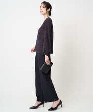 PJBCD03420 CHRISTIAN AUJARD Lサイズ(クリスチャン・オジャール Lサイズ) 【大きいサイズ】フラワーモールレースブラウス ネイビー系